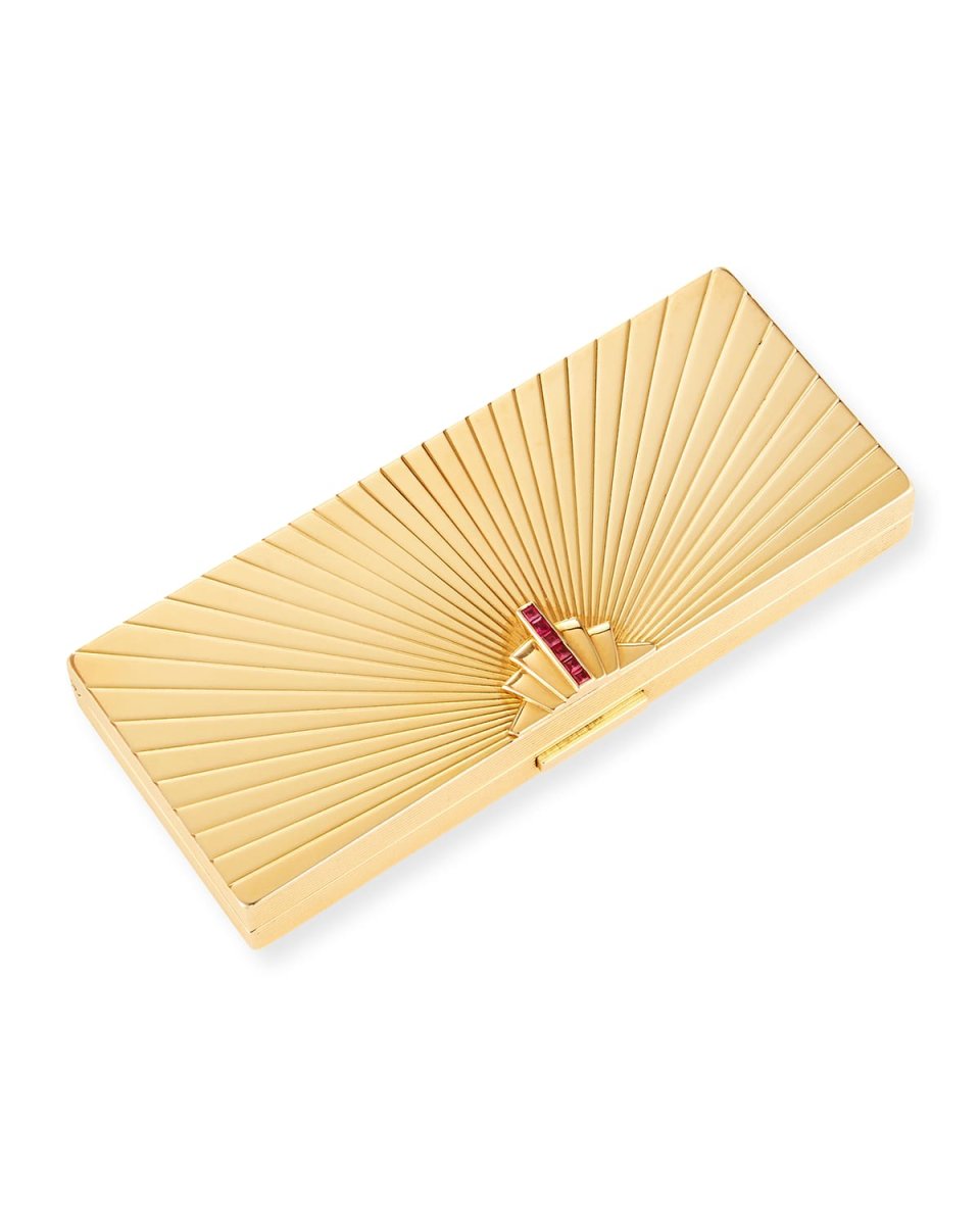 14K Gold Compact with Rubies
